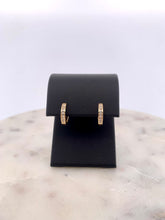 Load image into Gallery viewer, Channel Set Diamond Hoops- small
