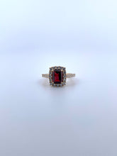 Load image into Gallery viewer, Garnet Halo Ring
