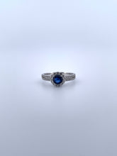 Load image into Gallery viewer, Blue Sapphire Halo Ring
