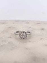 Load image into Gallery viewer, Round Halo with Heart Gallery Engagement Ring

