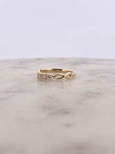 Load image into Gallery viewer, 3 Stone Infinity Ring - YG
