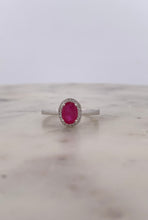 Load image into Gallery viewer, Ruby Halo Diamond Ring
