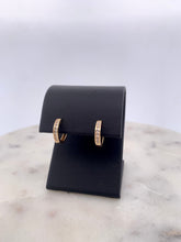 Load image into Gallery viewer, Channel Set Diamond Hoops- small
