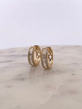 Load image into Gallery viewer, 18k Baguette Hoops
