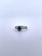 Load image into Gallery viewer, Blue Sapphire Halo Ring
