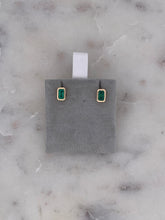 Load image into Gallery viewer, Emerald Bezel Earrings
