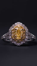 Load image into Gallery viewer, Oval Yellow Double Halo Ring
