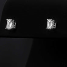 Load image into Gallery viewer, Emerald Diamond 3D Earrings
