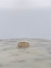 Load image into Gallery viewer, 3 Row Round Double Halo Engagement Ring
