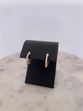 Load image into Gallery viewer, Small Diamond Hoops -YG
