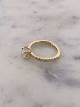 Load image into Gallery viewer, 2D Emerald Half Eternity Engagement
