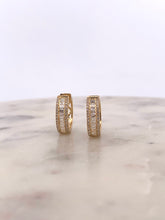 Load image into Gallery viewer, 18k Baguette Hoops

