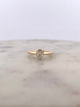 Load image into Gallery viewer, Pear with Halo Basket Solitaire Engagement
