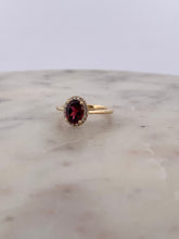 Load image into Gallery viewer, Garnet Halo Ring

