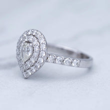 Load image into Gallery viewer, Halo Pear Shape Engagement Ring
