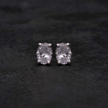 Load image into Gallery viewer, Oval Diamond Halo Earrings
