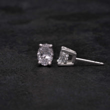 Load image into Gallery viewer, Oval Diamond Halo Earrings
