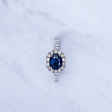 Load image into Gallery viewer, Sideways Sapphire Oval Ring
