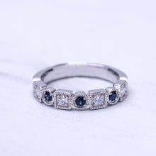 Load image into Gallery viewer, Diamond &amp; Blue Sapphire Band
