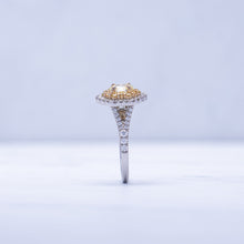 Load image into Gallery viewer, Oval Yellow Double Halo Ring

